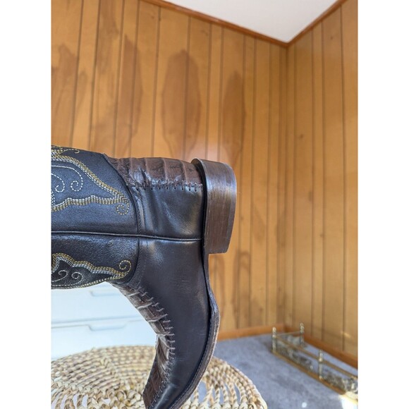 Mens Western Rodeo Boot Real Crocodile Belly Skin Leather Brown 26.5 US 8.5 - Picture 12 of 16